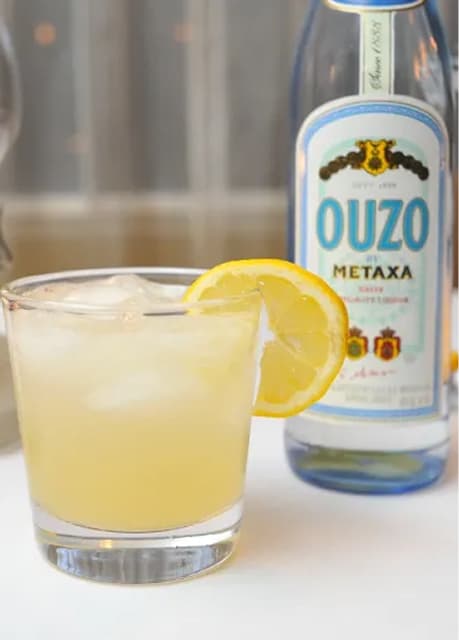 Greek drinks selection with wines and beers